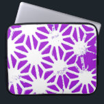 Royal purple geometric pattern laptop sleeve<br><div class="desc">Royal purple and white geometric pattern</div>