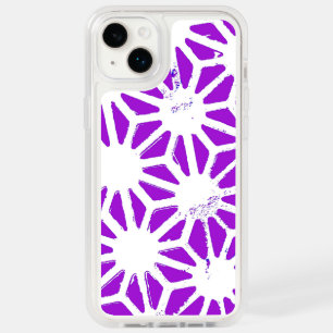Royal purple geometric pattern OtterBox iPhone 14 plus case