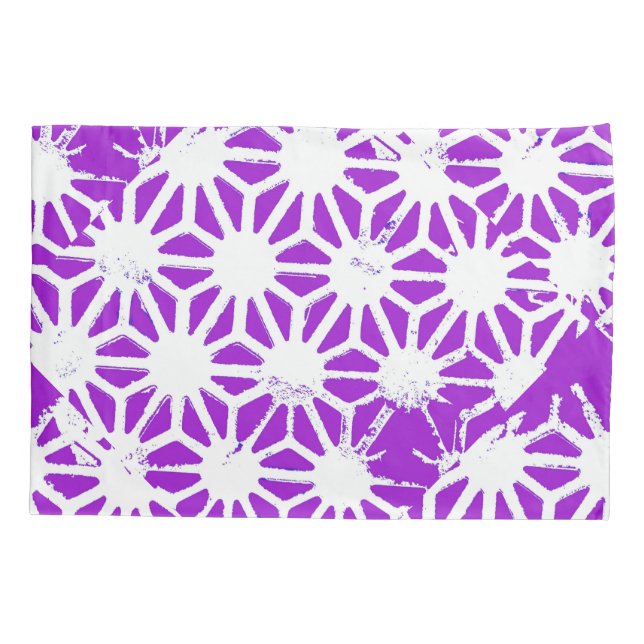 Royal purple geometric pattern pillow case (Back)