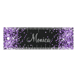 Royal Purple Glitter Black Ruler