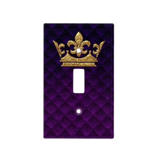 Royal Purple Gold Crown Prince Castle Kingdom Light Switch Cover