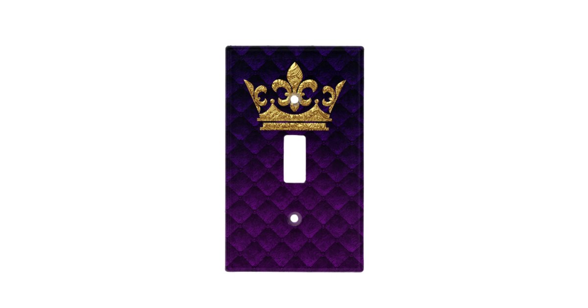 Royal Purple Gold Crown Prince Castle Kingdom Light Switch Cover | Zazzle