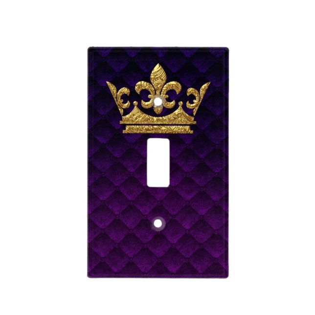 Royal Purple Gold Crown Prince Castle Kingdom Light Switch Cover (Front)