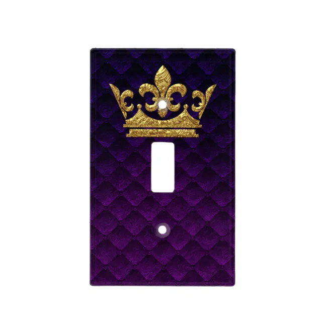Royal Purple Gold Crown Prince Castle Kingdom Light Switch Cover | Zazzle