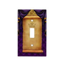 Royal Purple Gold Drapes Scroll Castle Kingdom Light Switch Cover