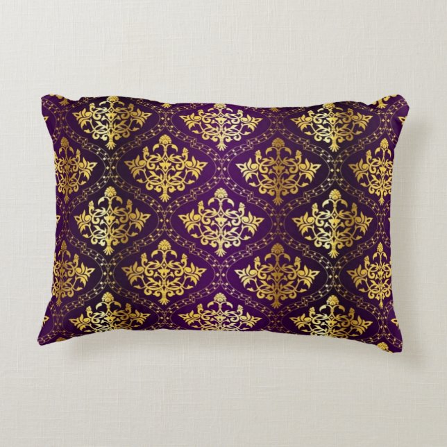 Royal Purple & Gold Pillow (Back)