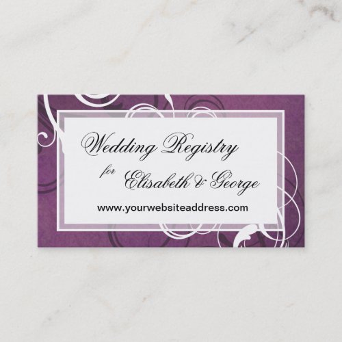 Royal Purple Grunge Damask Elegant Wedding Business Card Templates