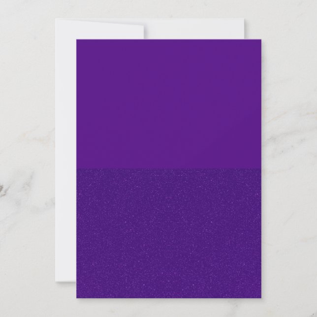 Royal Purple Half‑Glitter Flat Save The Date Card (Front)
