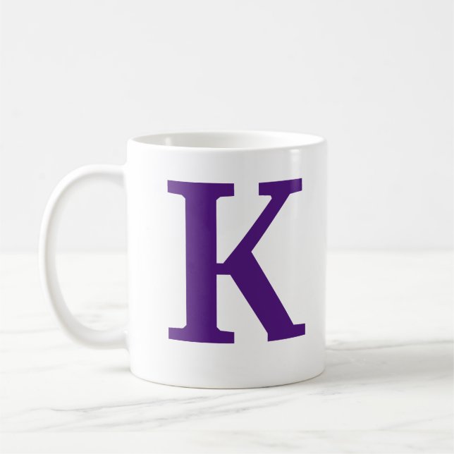 Royal purple Initial letter/monogram  Coffee Mug (Left)