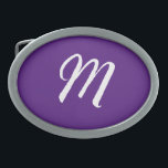 Royal Purple Initial Letter Monogram Modern Style Belt Buckle<br><div class="desc">Would you like to own a product with the initials of your name? It is very simple,  aesthetic and attractive.</div>