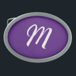 Royal Purple Initial Letter Monogram Modern Style Belt Buckle<br><div class="desc">Would you like to own a product with the initials of your name? It is very simple,  aesthetic and attractive.</div>