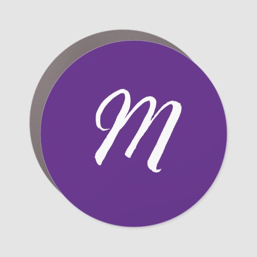 Royal Purple Initial Letter Monogram Modern Style Car Magnet