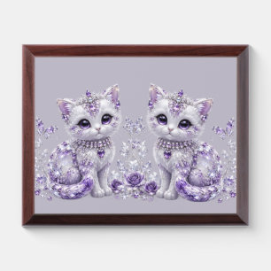 Royal Purple Jeweled Kitten Fantasy Award Plaque