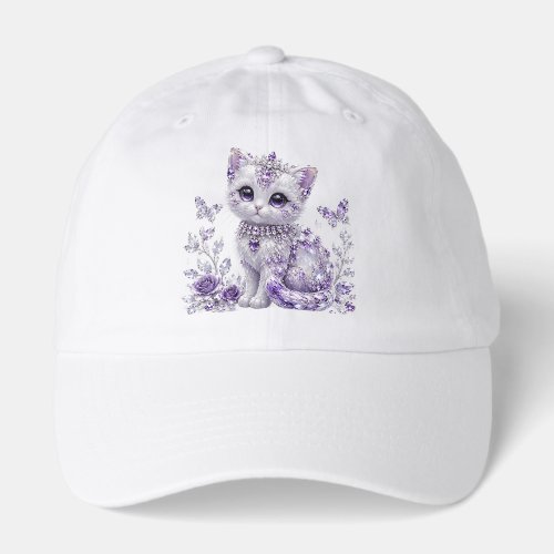 Royal Purple Jeweled Kitten Fantasy Hat