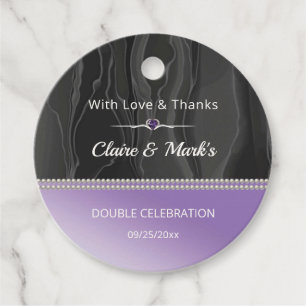 Royal Purple Joint Birthday Black Silk Gift Favor Tags