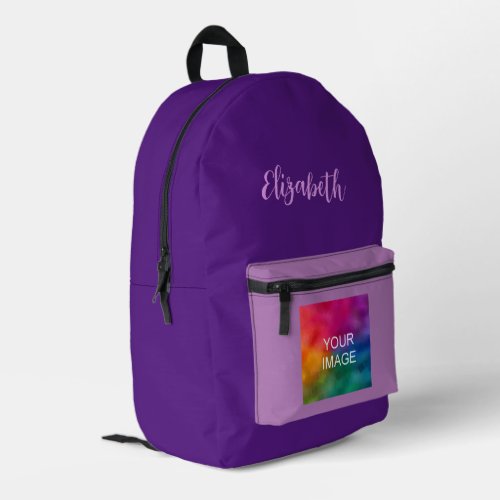 Royal Purple  Lavender Template Script Name Text Printed Backpack