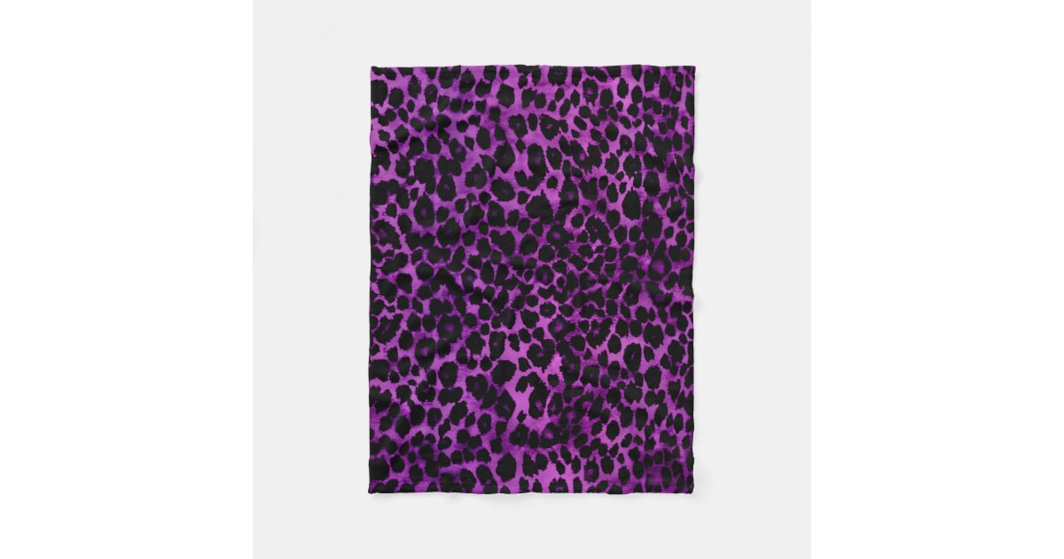 Royal Purple Leopard Print Fleece Blanket Zazzle