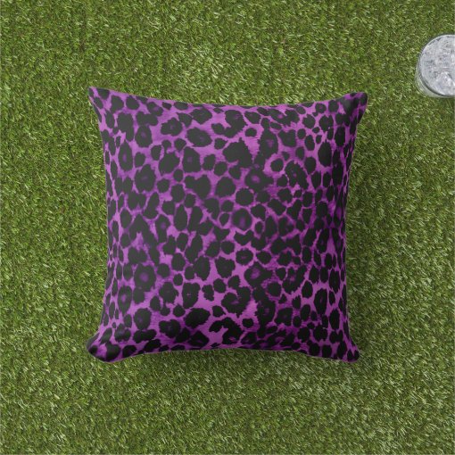 Royal Purple Leopard Print Outdoor Pillow Zazzle