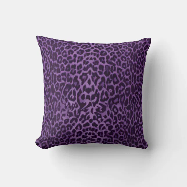 Royal :Purple Leopard Throw Pillow | Zazzle