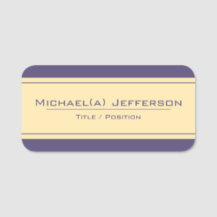 Royal Purple & Light Yellow Luxury Prestige Name Tag
