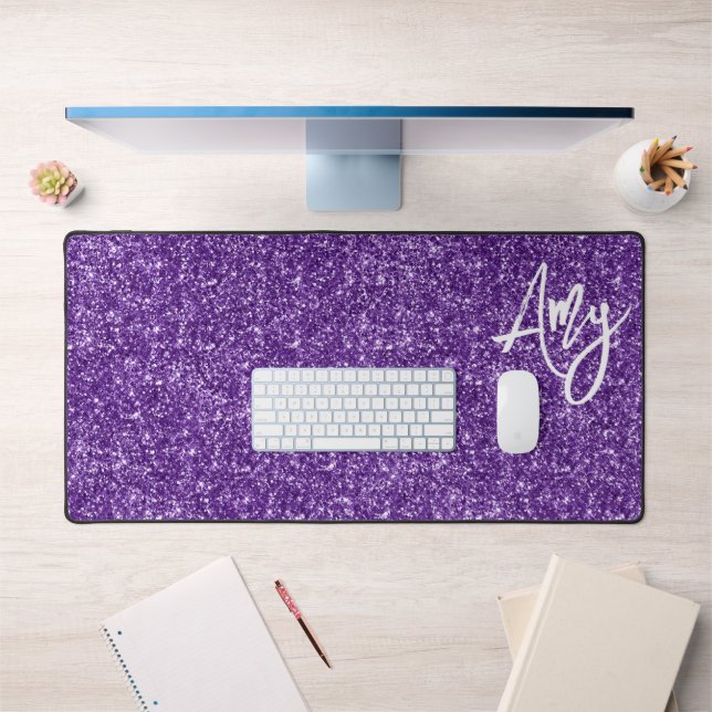 Royal Purple Luxury Glitter Desk Mat (Office 1)