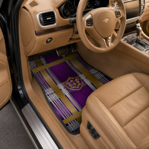 Royal Purple Majesty Plaid Monogram Car Mat