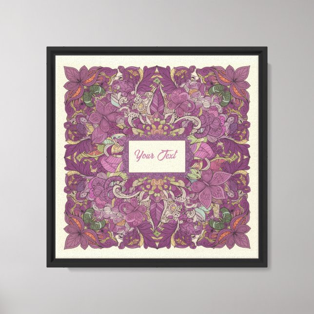 Royal Purple Mandala Butterfly Canvas Art (Front)