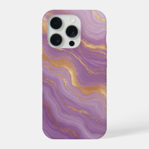 Royal Purple Marble Glow ✨ Gold Vein Luxury iPhone 15 Pro Case