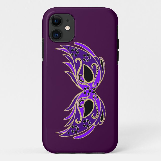 Royal purple masquerade mask Case-Mate iPhone case (Back)