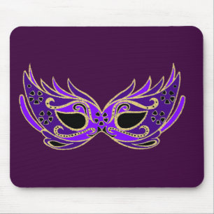 Royal purple masquerade mask mouse pad