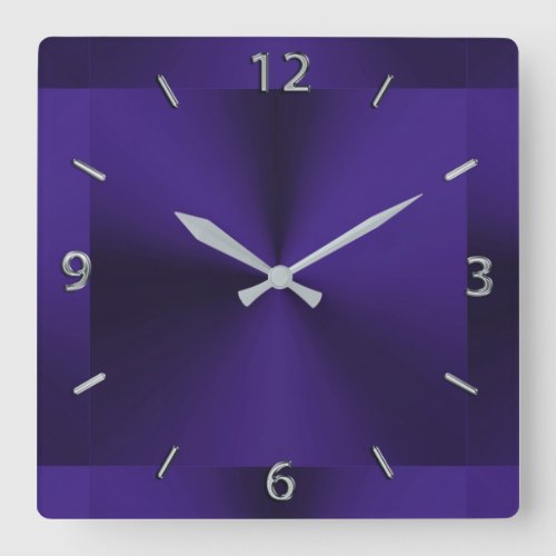 Royal Purple Modern Metallic Clock