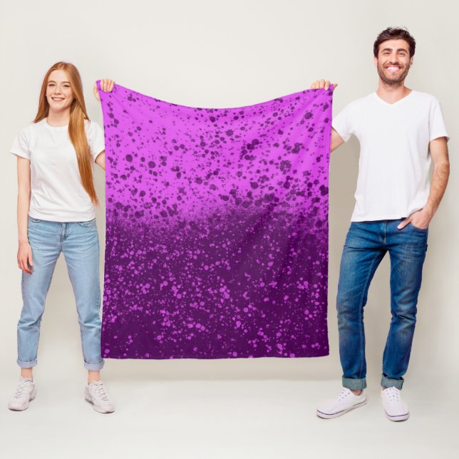 Royal Purple Monochromatic Splatter Fleece Blanket (In Situ)