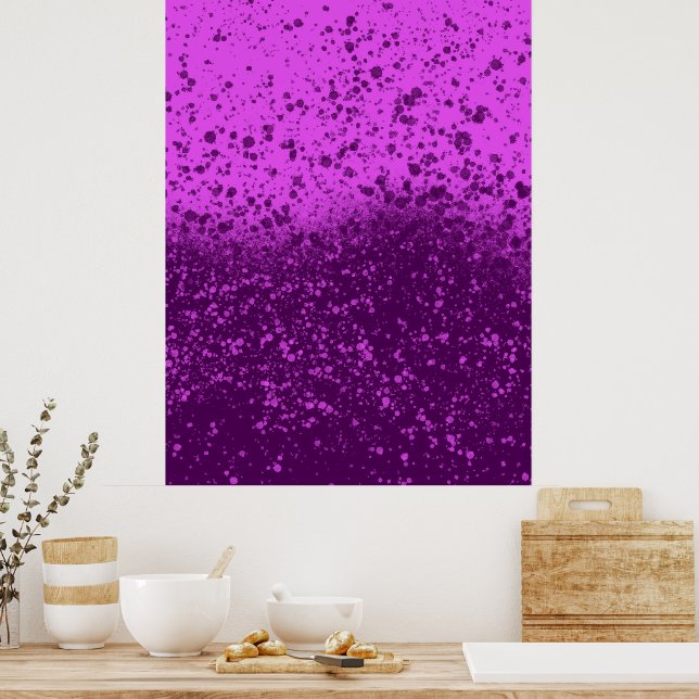 Royal Purple Monochromatic Splatter Poster (Kitchen)