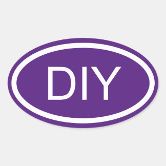 Royal Purple Monogram Euro Style Oval Sticker