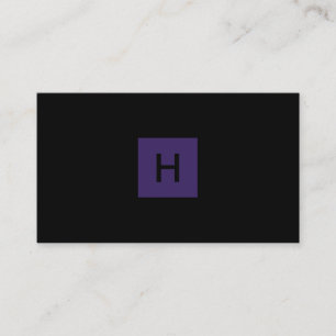 Royal Purple Monogram Square Business Card