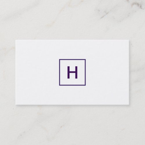 Royal Purple Monogram Square Business Card