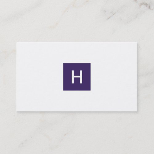 Royal Purple Monogram Square Business Card