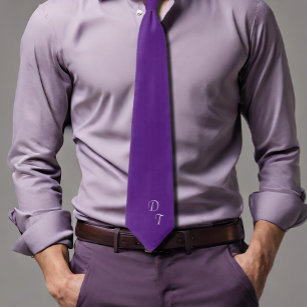 royal purple  - monogrammed neck tie