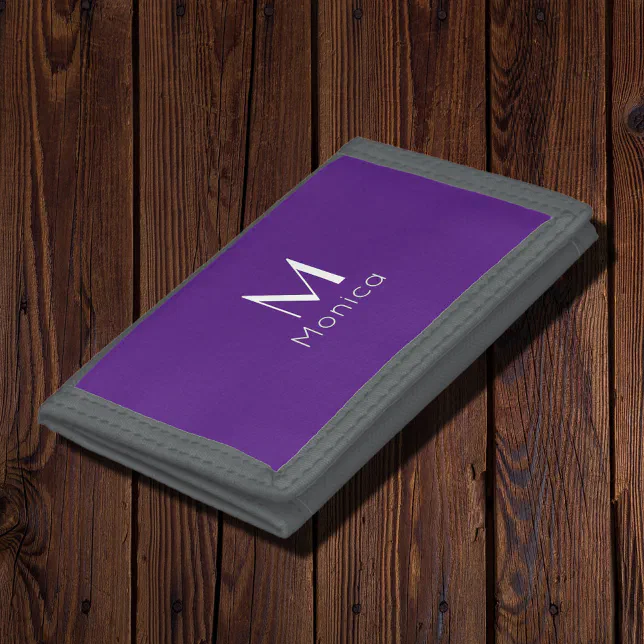 Royal purple - personalized trifold wallet | Zazzle