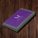 Royal purple  - personalized  trifold wallet<br><div class="desc">Trifold Wallet with  royal purple  solid color background and  white fonts .Simple and trendy design by Alma Wad .Personalize it with your name  and monogram now ..</div>