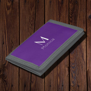 Royal purple  - personalized  trifold wallet