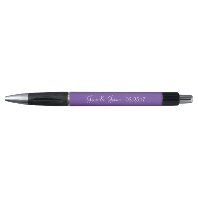 Royal Purple Personalized Wedding Favors Pen (Front)
