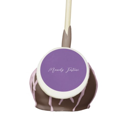 Royal Purple Plain Elegant Minimalist Calligraphy Cake Pops