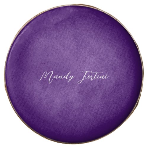 Royal Purple Plain Elegant Minimalist Calligraphy Chocolate Covered Oreo