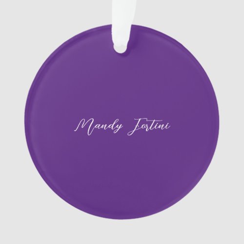 Royal Purple Plain Elegant Minimalist Calligraphy Ornament