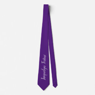Royal Purple Plain Elegant Modern Your Name Neck Tie