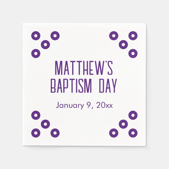 Royal Purple Polka-dot Special Event Napkins (Front)