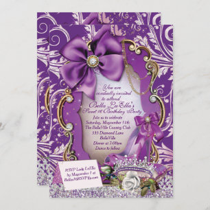 Royal Purple Princess Sweet 16 Invitation