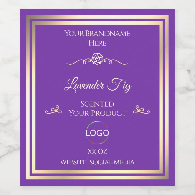 Royal Purple Product Label Gold Frame with Logo (Single Label)