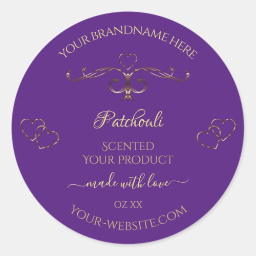 Royal Purple Product Labels Ornate Borders Hearts